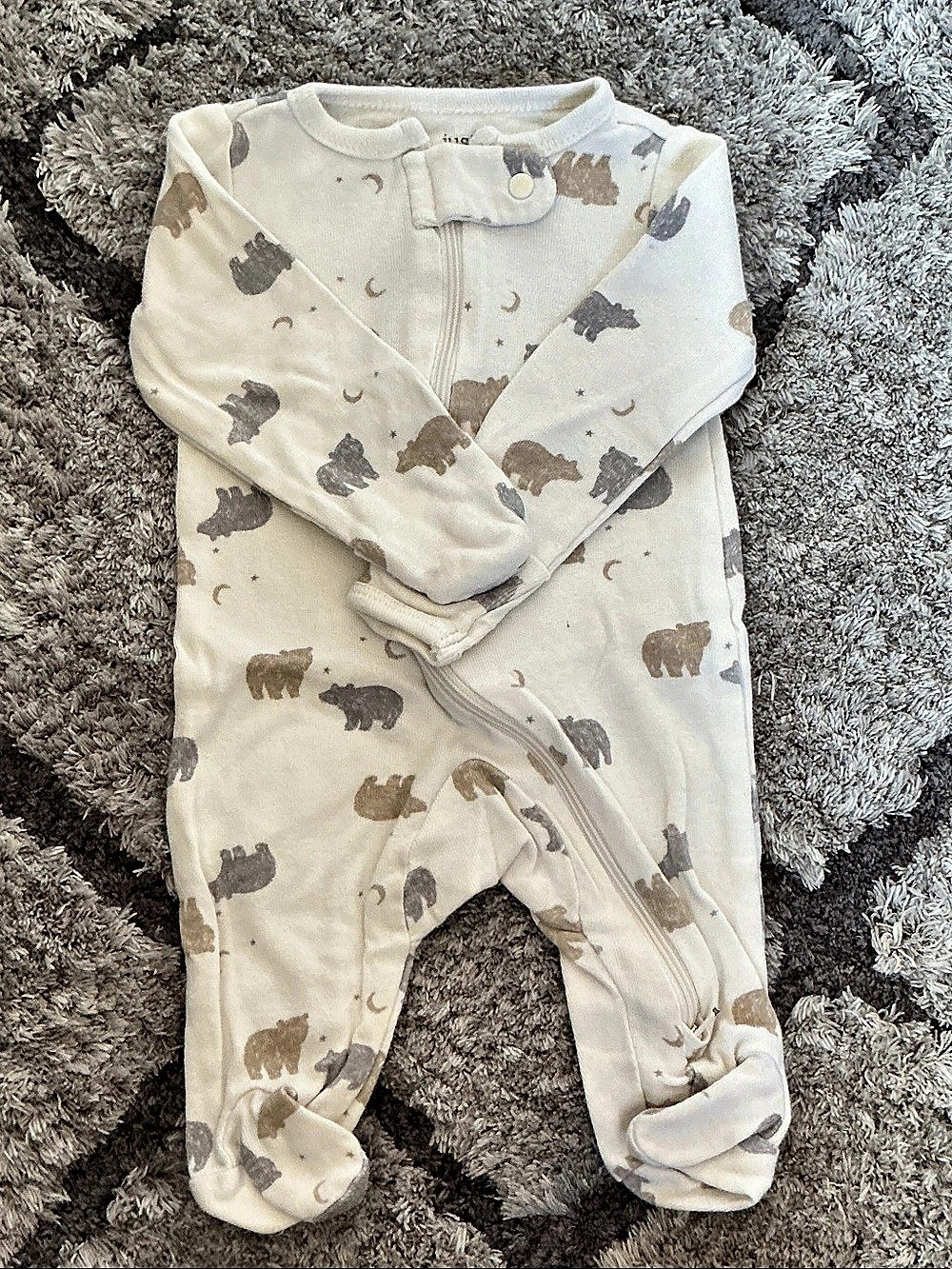 Carter's Baby Bear Footie in Cream & Brown